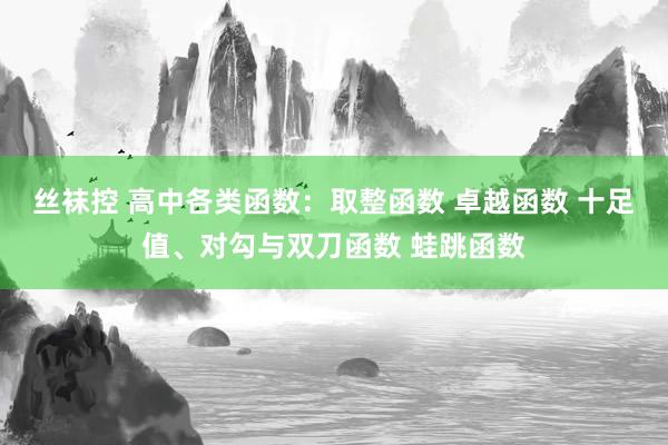 丝袜控 高中各类函数：取整函数 卓越函数 十足值、对勾与双刀函数 蛙跳函数