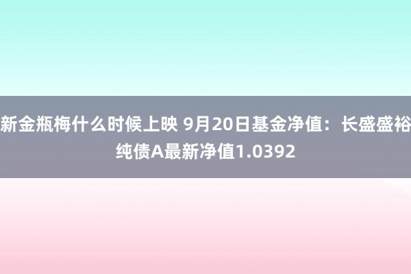 新金瓶梅什么时候上映 9月20日基金净值：长盛盛裕纯债A最新净值1.0392