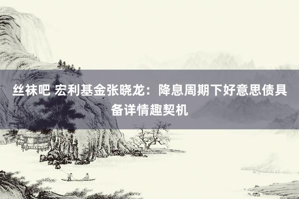 丝袜吧 宏利基金张晓龙：降息周期下好意思债具备详情趣契机