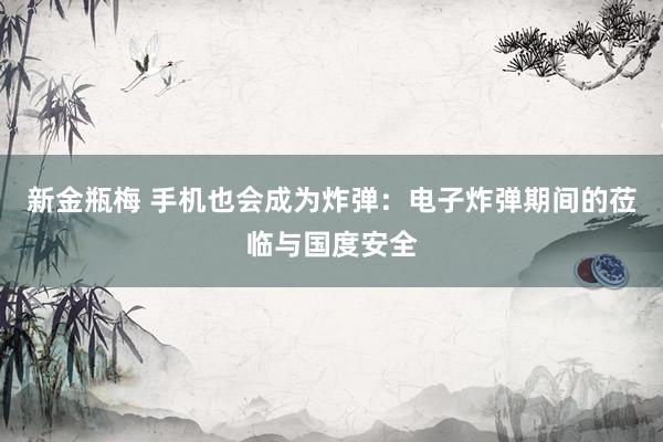 新金瓶梅 手机也会成为炸弹：电子炸弹期间的莅临与国度安全