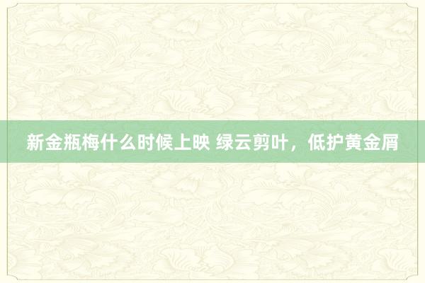 新金瓶梅什么时候上映 绿云剪叶，低护黄金屑