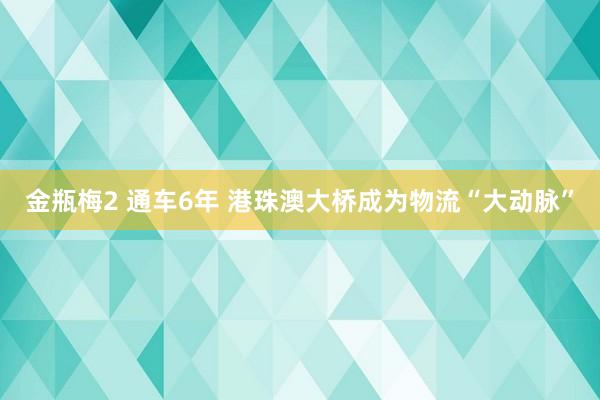 金瓶梅2 通车6年 港珠澳大桥成为物流“大动脉”
