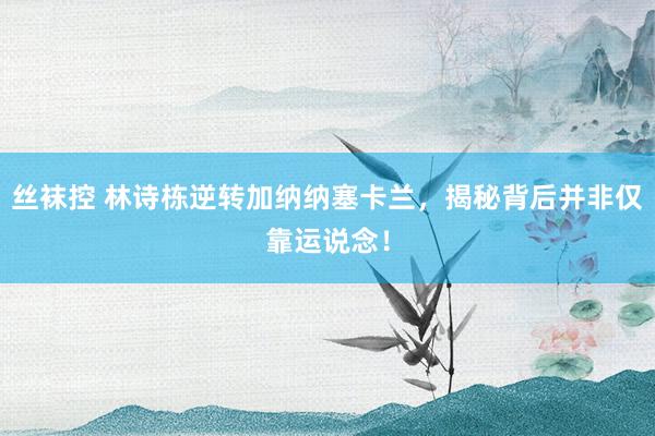 丝袜控 林诗栋逆转加纳纳塞卡兰，揭秘背后并非仅靠运说念！