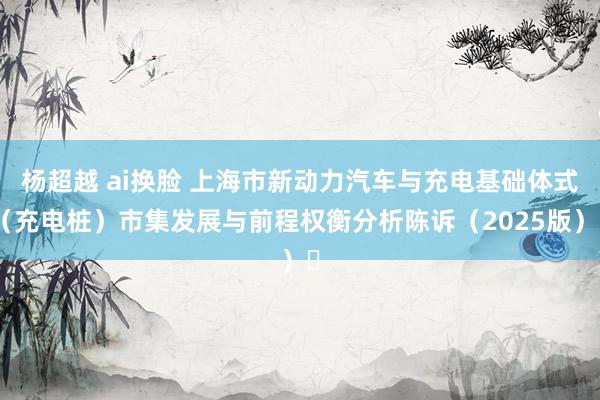 杨超越 ai换脸 上海市新动力汽车与充电基础体式（充电桩）市集发展与前程权衡分析陈诉（2025版）​
