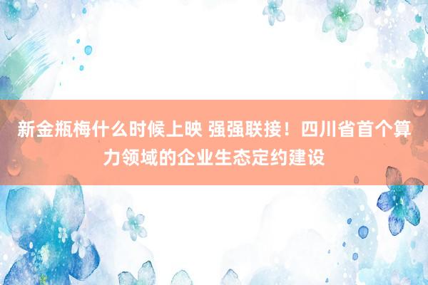 新金瓶梅什么时候上映 强强联接！四川省首个算力领域的企业生态定约建设
