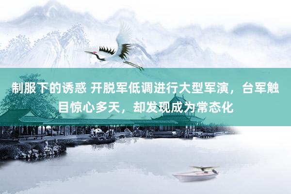 制服下的诱惑 开脱军低调进行大型军演，台军触目惊心多天，却发现成为常态化