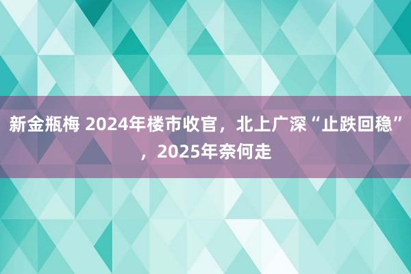 新金瓶梅 2024年楼市收官，北上广深“止跌回稳”，2025年奈何走
