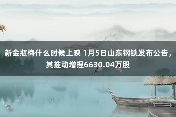 新金瓶梅什么时候上映 1月5日山东钢铁发布公告，其推动增捏6630.04万股