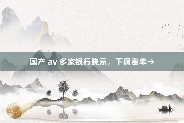国产 av 多家银行晓示，下调费率→