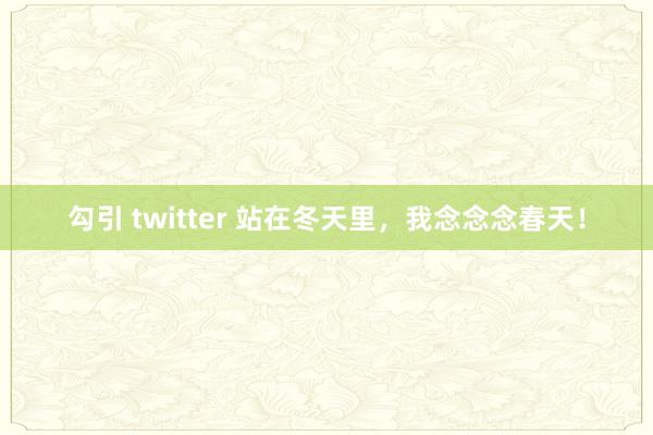 勾引 twitter 站在冬天里，我念念念春天！