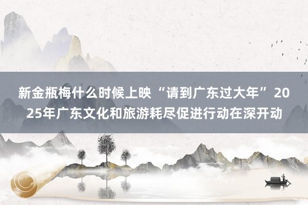 新金瓶梅什么时候上映 “请到广东过大年” 2025年广东文化和旅游耗尽促进行动在深开动