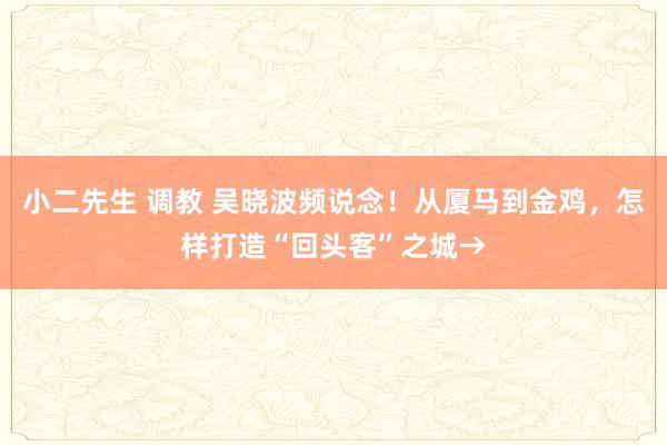小二先生 调教 吴晓波频说念！从厦马到金鸡，怎样打造“回头客”之城→