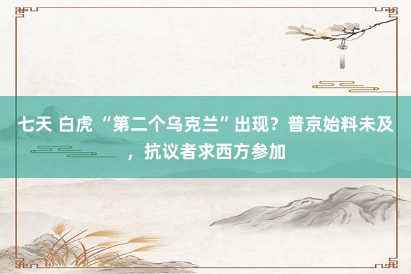 七天 白虎 “第二个乌克兰”出现？普京始料未及，抗议者求西方参加