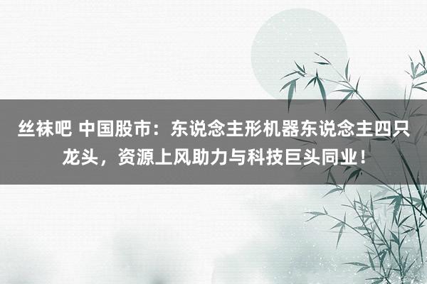 丝袜吧 中国股市：东说念主形机器东说念主四只龙头，资源上风助力与科技巨头同业！