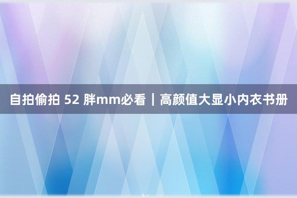 自拍偷拍 52 胖mm必看｜高颜值大显小内衣书册
