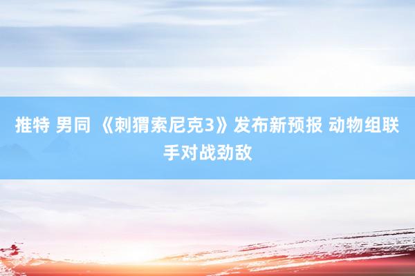 推特 男同 《刺猬索尼克3》发布新预报 动物组联手对战劲敌