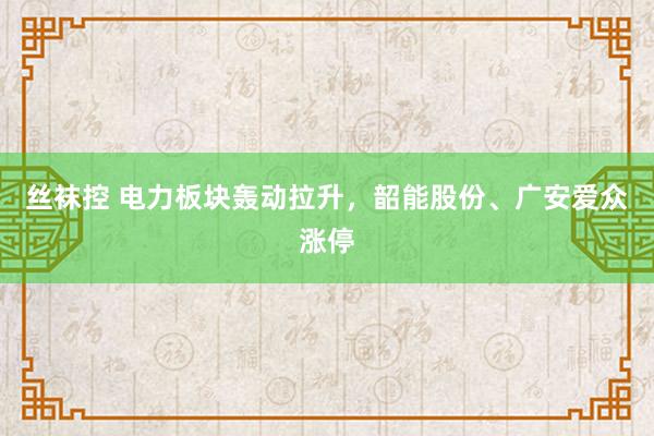 丝袜控 电力板块轰动拉升，韶能股份、广安爱众涨停