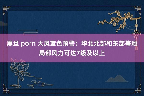 黑丝 porn 大风蓝色预警：华北北部和东部等地局部风力可达7级及以上