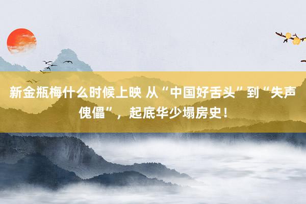 新金瓶梅什么时候上映 从“中国好舌头”到“失声傀儡”，起底华少塌房史！