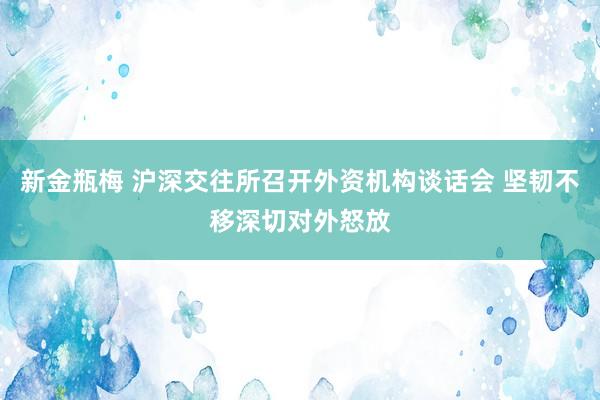 新金瓶梅 沪深交往所召开外资机构谈话会 坚韧不移深切对外怒放