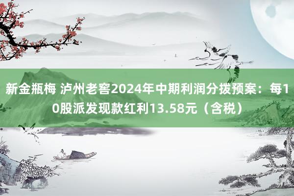 新金瓶梅 泸州老窖2024年中期利润分拨预案：每10股派发现款红利13.58元（含税）