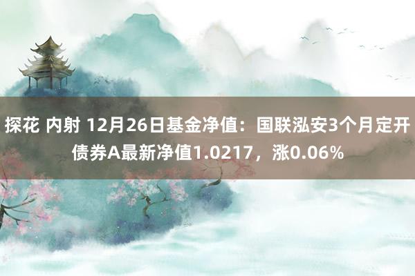探花 内射 12月26日基金净值：国联泓安3个月定开债券A最新净值1.0217，涨0.06%