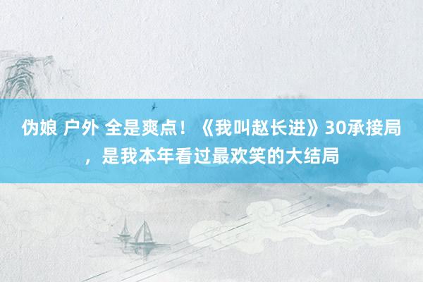 伪娘 户外 全是爽点！《我叫赵长进》30承接局，是我本年看过最欢笑的大结局