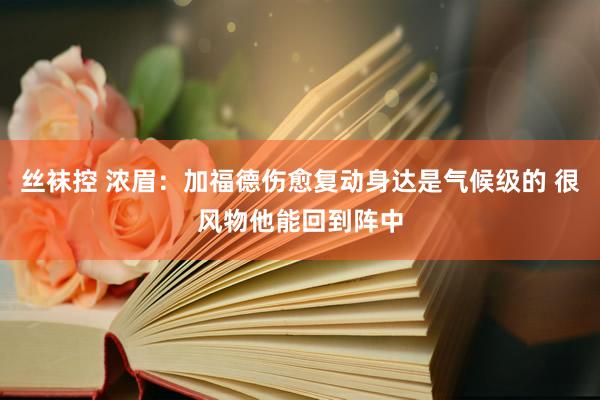 丝袜控 浓眉：加福德伤愈复动身达是气候级的 很风物他能回到阵中