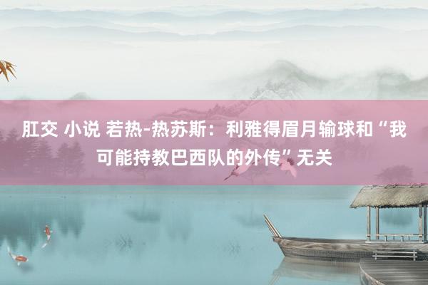 肛交 小说 若热-热苏斯：利雅得眉月输球和“我可能持教巴西队的外传”无关