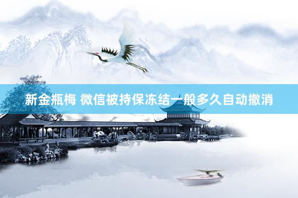 新金瓶梅 微信被持保冻结一般多久自动撤消