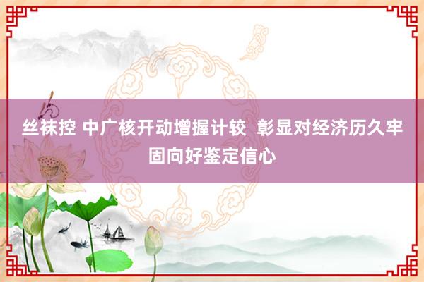 丝袜控 中广核开动增握计较  彰显对经济历久牢固向好鉴定信心