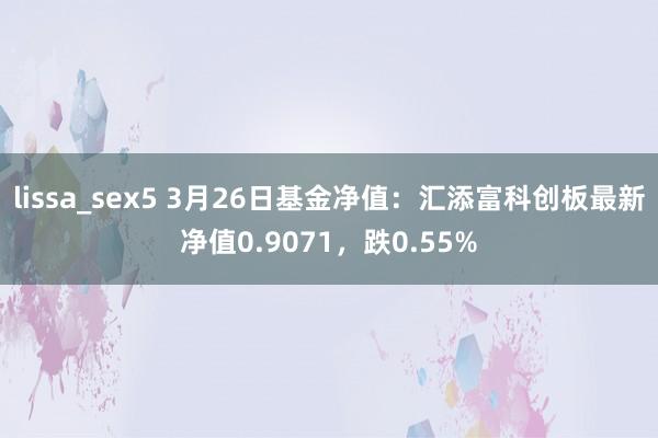 lissa_sex5 3月26日基金净值：汇添富科创板最新净值0.9071，跌0.55%