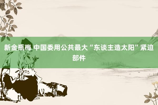 新金瓶梅 中国委用公共最大“东谈主造太阳”紧迫部件