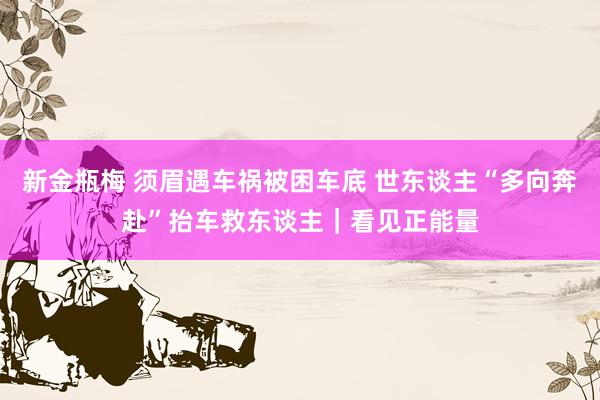 新金瓶梅 须眉遇车祸被困车底 世东谈主“多向奔赴”抬车救东谈主｜看见正能量