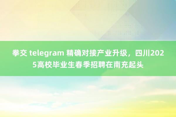 拳交 telegram 精确对接产业升级，四川2025高校毕业生春季招聘在南充起头