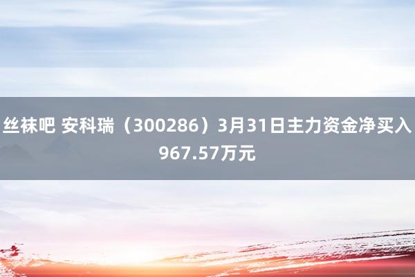 丝袜吧 安科瑞（300286）3月31日主力资金净买入967.57万元