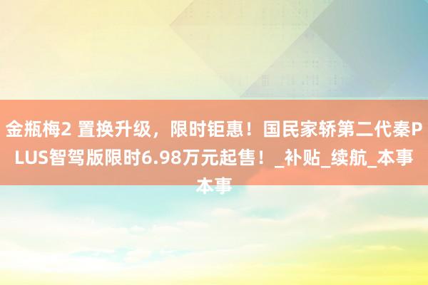 金瓶梅2 置换升级，限时钜惠！国民家轿第二代秦PLUS智驾版限时6.98万元起售！_补贴_续航_本事