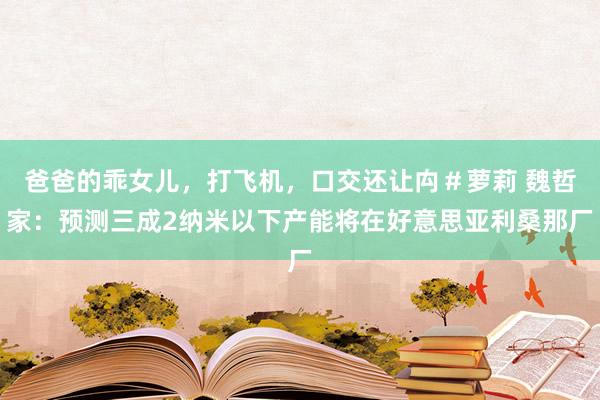 爸爸的乖女儿，打飞机，口交还让禸＃萝莉 魏哲家：预测三成2纳米以下产能将在好意思亚利桑那厂