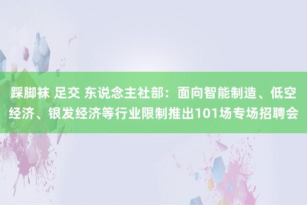 踩脚袜 足交 东说念主社部：面向智能制造、低空经济、银发经济等行业限制推出101场专场招聘会
