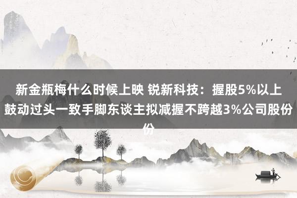 新金瓶梅什么时候上映 锐新科技：握股5%以上鼓动过头一致手脚东谈主拟减握不跨越3%公司股份