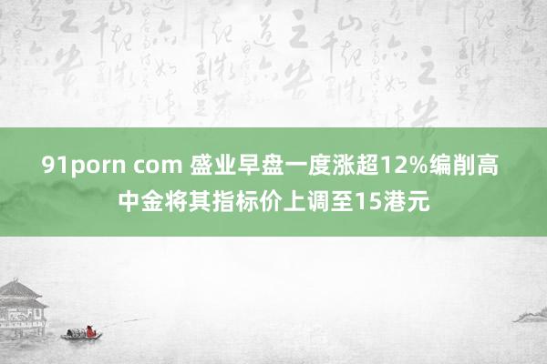 91porn com 盛业早盘一度涨超12%编削高 中金将其指标价上调至15港元