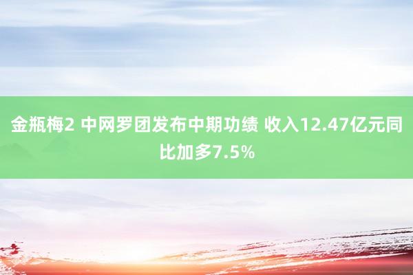 金瓶梅2 中网罗团发布中期功绩 收入12.47亿元同比加多7.5%