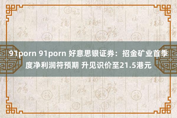 91porn 91porn 好意思银证券：招金矿业首季度净利润符预期 升见识价至21.5港元